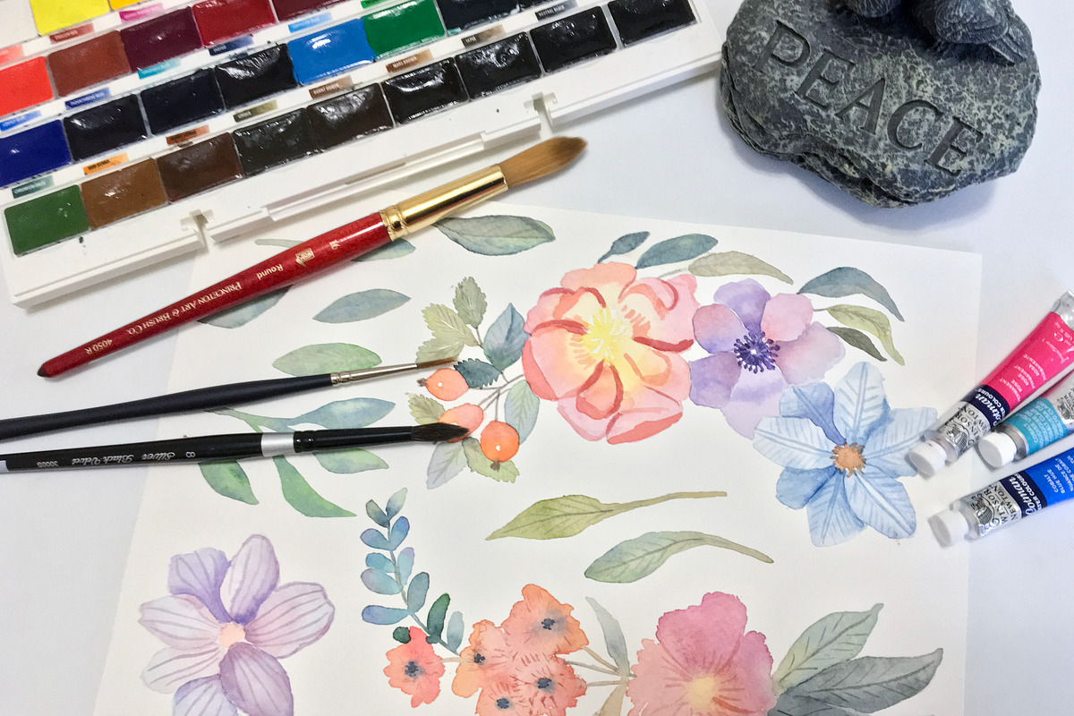 Floral Watercolor Wedding Suite, an Invitation Template by Love Design (Photo 3 of 11)