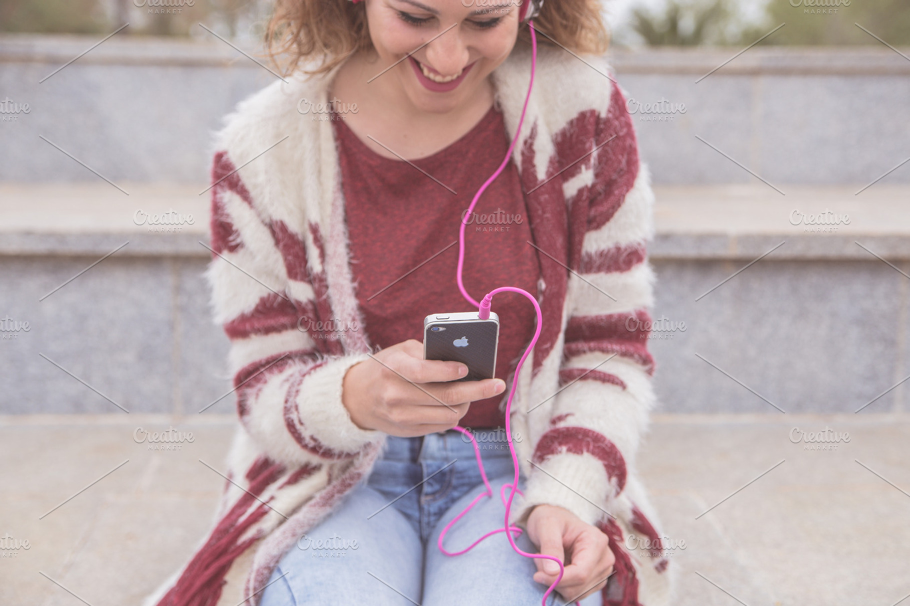 Woman enjoying music stock photo containing woman and beautiful, a Person Photo by Tan Tranquila