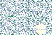 Blue Green Ditsy Boho Floral Pattern, a Pattern Graphic by Mieken Petra Designs (Thumbnail 1 of 4)