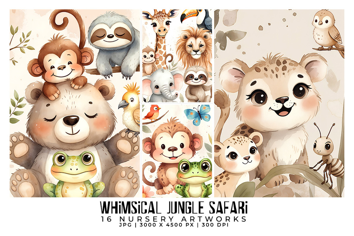 Whimisical Jungle Safari, a Decorative Illustration by Digital Art Creations (Photo 1 of 7)