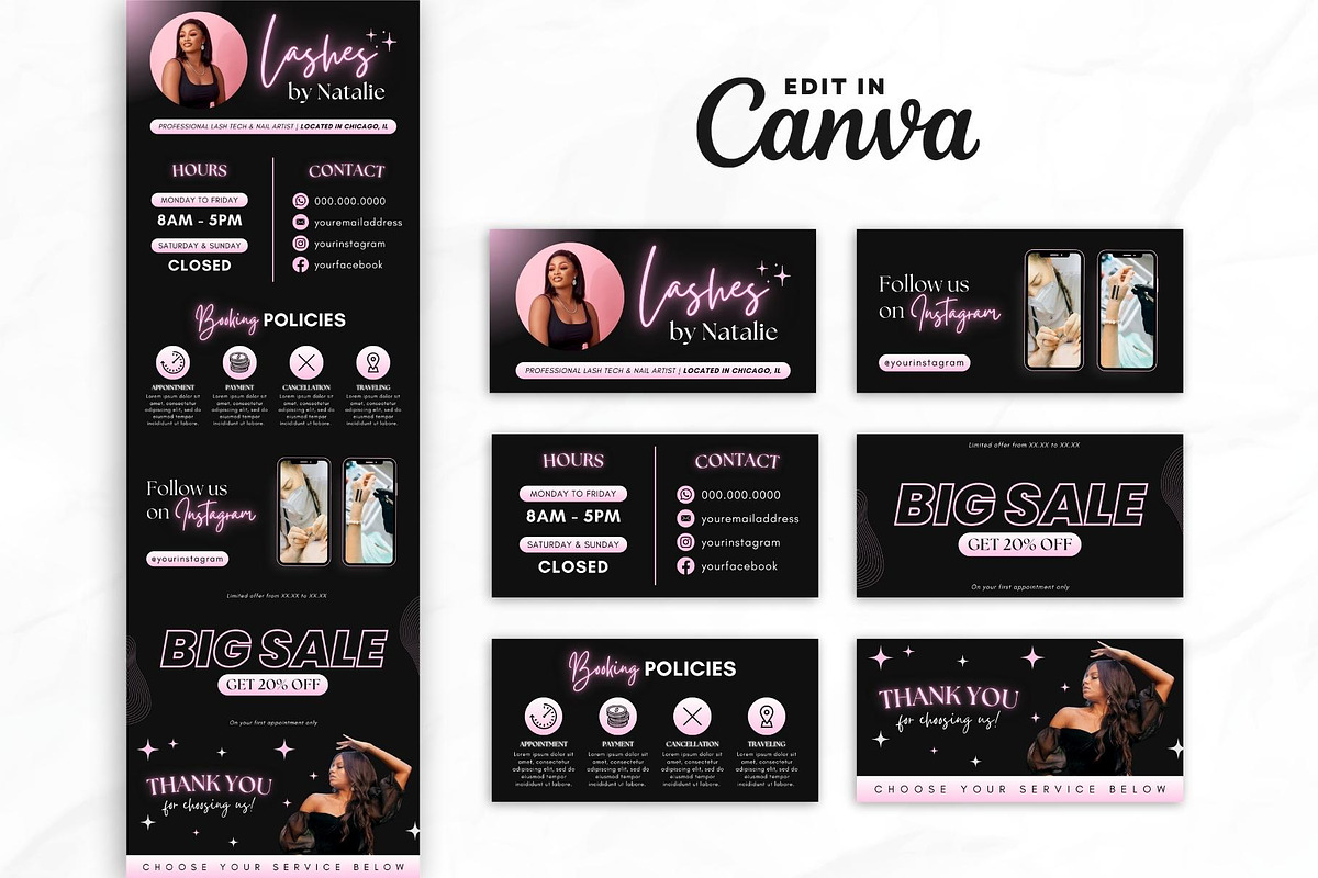Lash Tech Acuity Scheduling • Canva, a Websites & App Template by OniriqveDesigns (Photo 2 of 8)