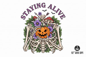 Skeleton Halloween Quote Sublimation, a Work Illustration by Dream Creation