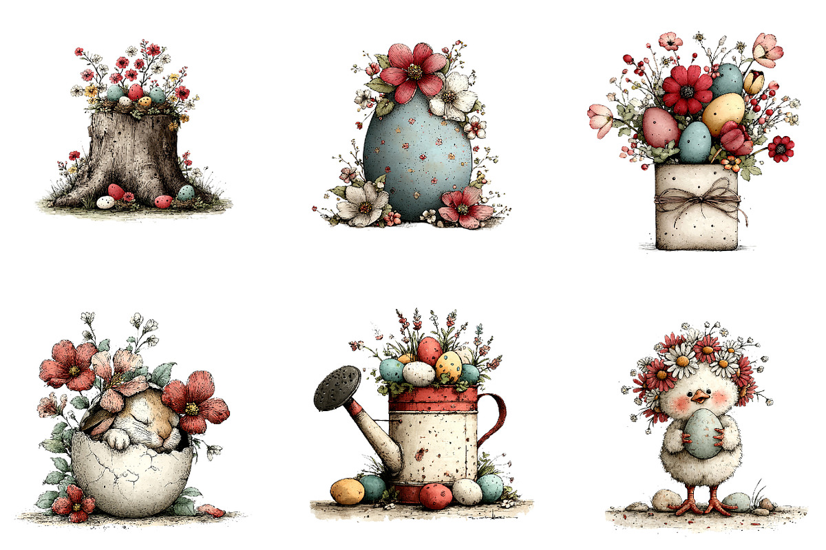Spring Easter Watercolor Bundle, an Illustration by CreationArt (Photo 4 of 6)