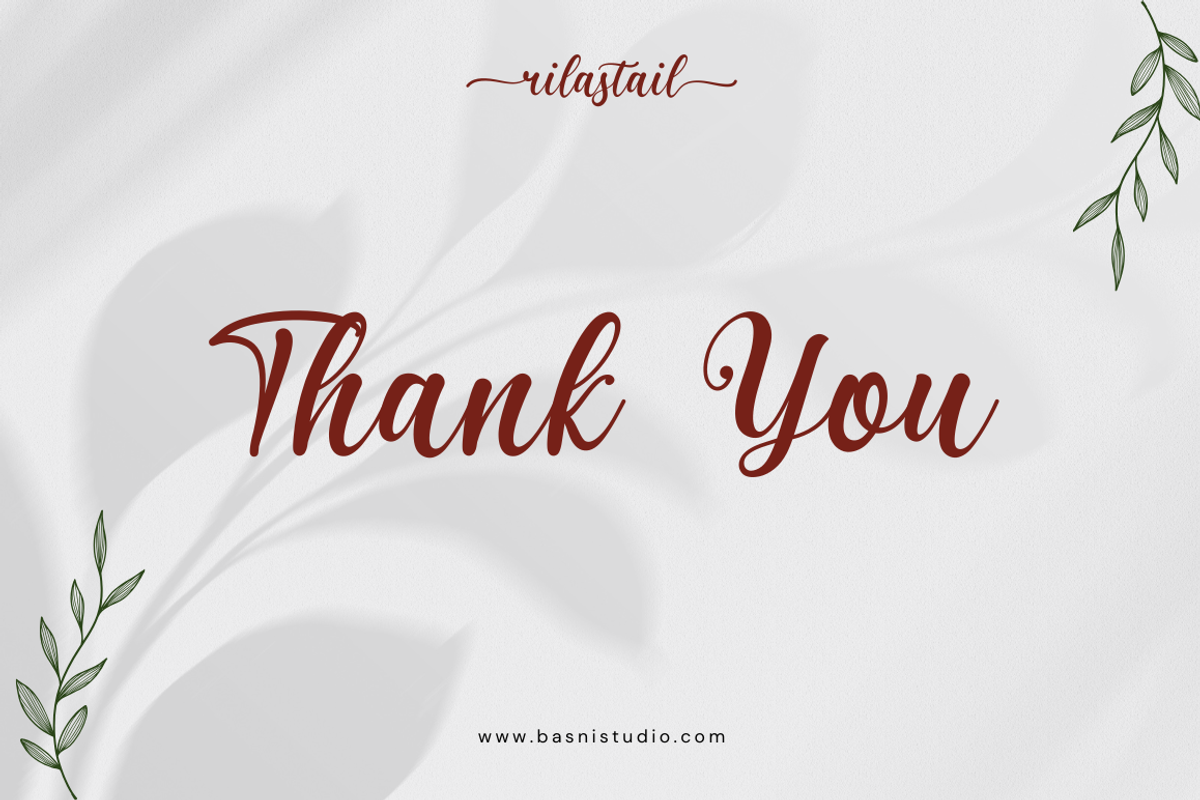 Rilastail Modern Calligraphy Font, a Script Font by Basnistudio (Photo 8 of 8)