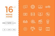Movie and Cinema Icons, a Solid Icon by filborg (Thumbnail 1 of 2)