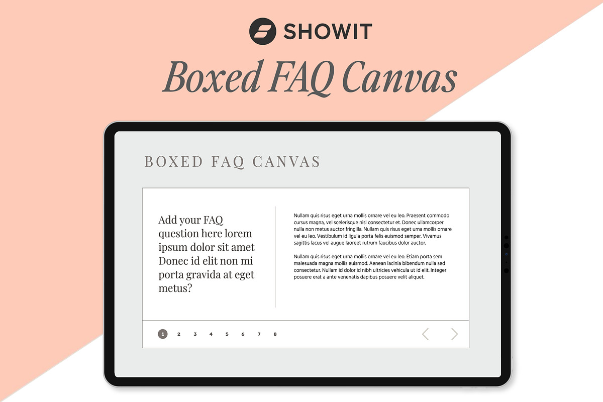 Boxed FAQ Showit Template, a Websites & App Template by Amanda Pena Design (Photo 1 of 6)