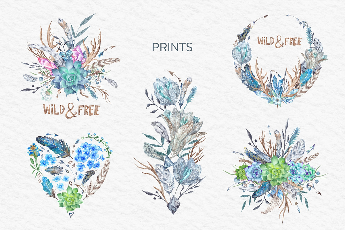 Boho Watercolor Bundle, a Background Graphic by kisikoida (Photo 9 of 15)