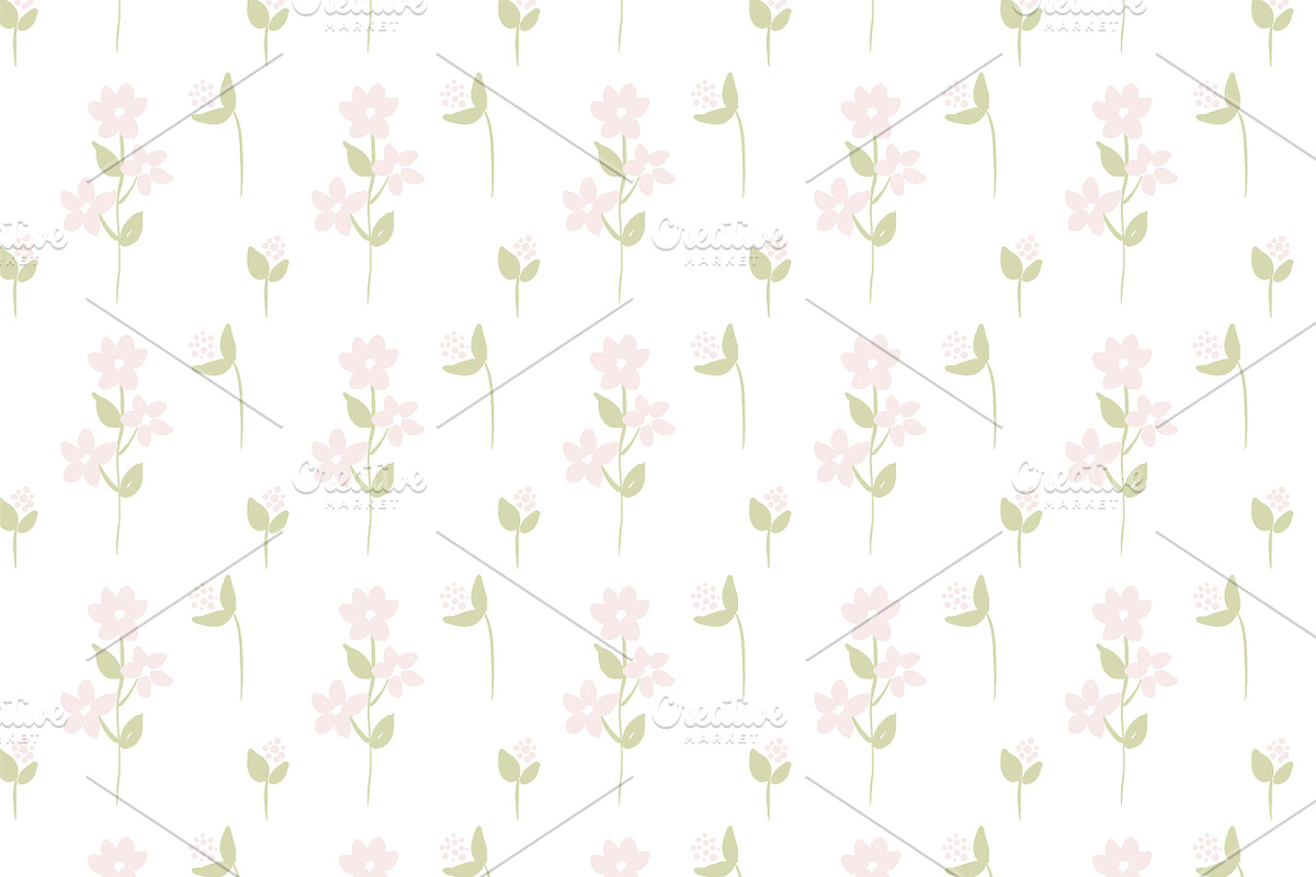 Soft Brush Floral Patterns Set, a Pattern Graphic by Lyolya Profitrolya (Photo 6 of 11)