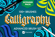 Advanced Calligraphy Brush set, a Brush Add-On by Magnatype (Thumbnail 1 of 10)
