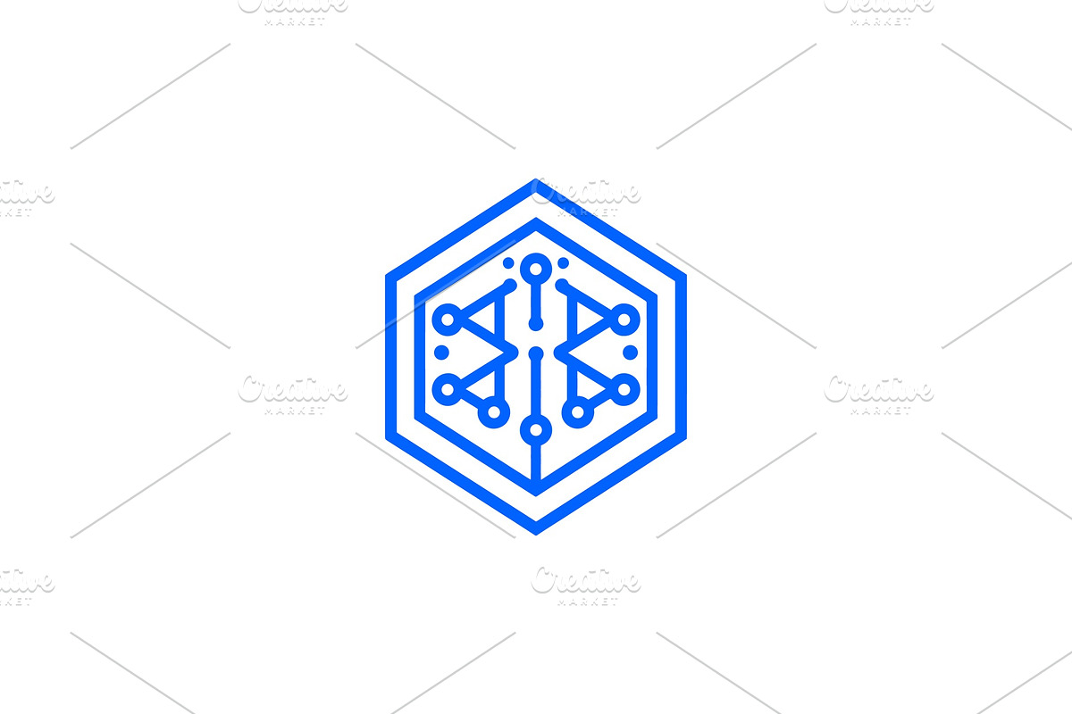 Hexagon Geometric Tech Logo, a Branding & Logo Template by Vectorium Studio (Photo 1 of 9)