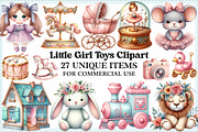 Little Girl Toys Clipart, an Illustration by Craft Nest (Thumbnail 1 of 6)