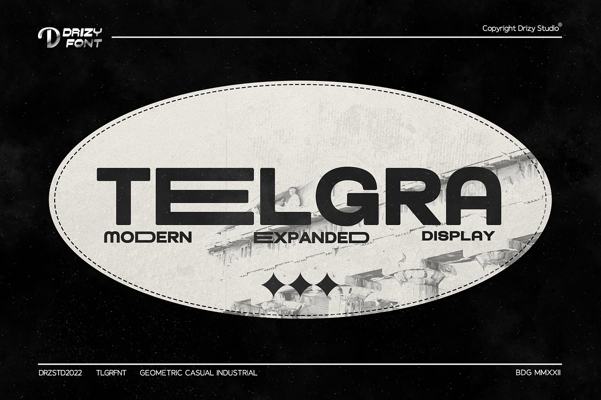 Telgra - Modern Expanded Font, a Sans Serif Font by Drizy (Photo 1 of 9)