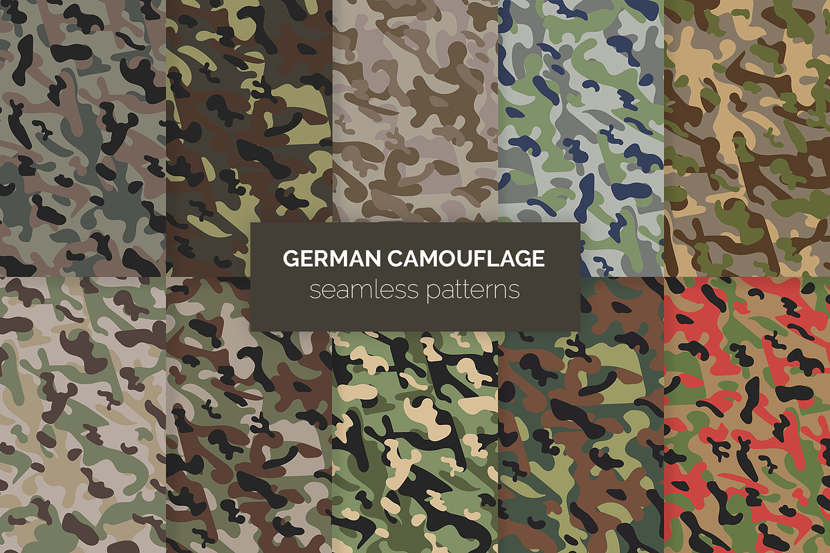 German Camouflage Seamless Patterns, a Pattern Graphic by 3Y_Design (Photo 1 of 6)