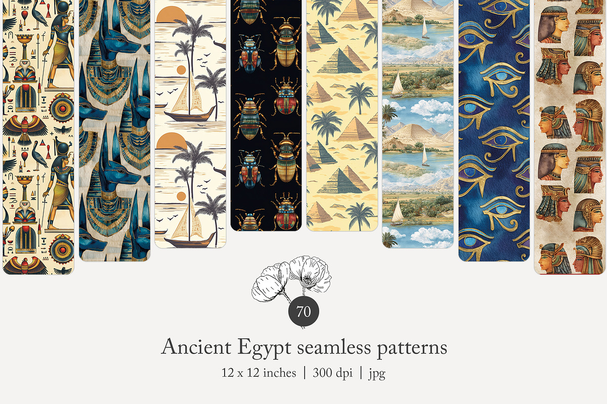 70 Ancient Egypt seamless pattern, a Pattern Graphic by Poppy Lane Studio (Photo 1 of 10)