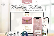 Romantic Blush Pink Wedding Website, a Landing Page Template by Everyday Perfection (Thumbnail 1 of 13)