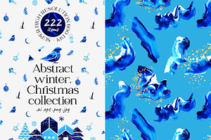 Abstract acrylic. Winter collection