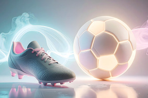 Soccer Cleat and Glowing Ball, a Sports & Recreation Photo by Stock Shape
