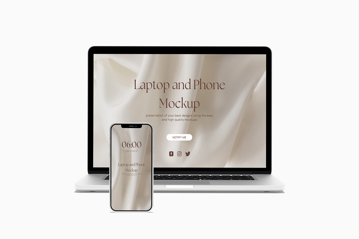 Laptop and Phone Mockups, an iPhone Mockup by zuhraabdullah (Photo 3 of 12)