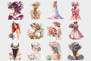 Pink Girls Summer Flower Clipart, a Seasonal Illustration by Design Market (Thumbnail 3 of 5)