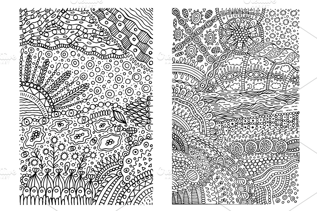 Abstract Doodles - 8 coloring pages, an Illustration by DoodleArtDesigns (Photo 2 of 4)