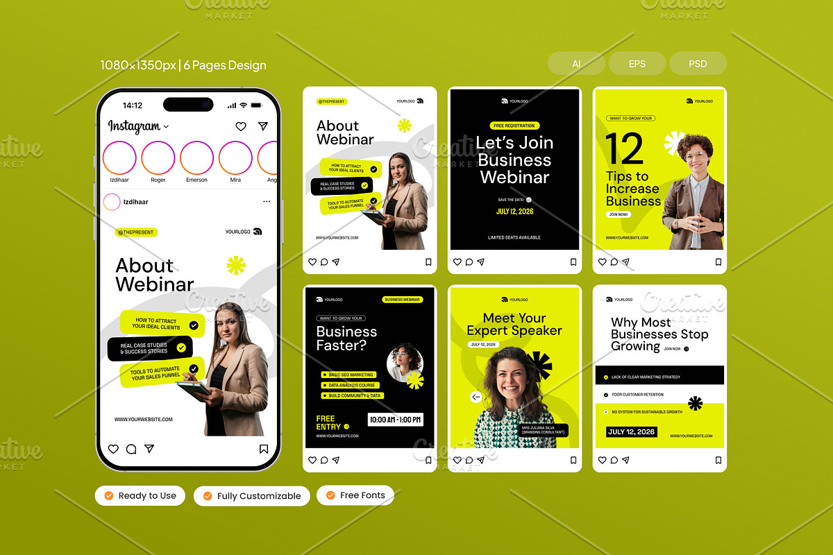 Business Growth Webinar - Instagram, a Social Media Template by Izdihaar_Studio (Photo 1 of 4)