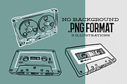 Hand drawn cassette tapes, an Object Illustration by Serifs & Whiskey (Thumbnail 3 of 3)