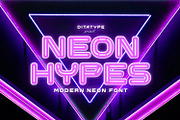 Neon Hypes, a Symbol Font by Ditatype (Thumbnail 1 of 10)