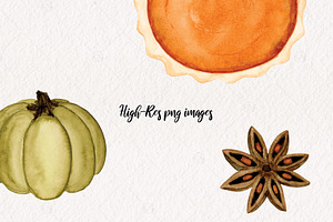 Pumpkin Spice Watercolor Graphics