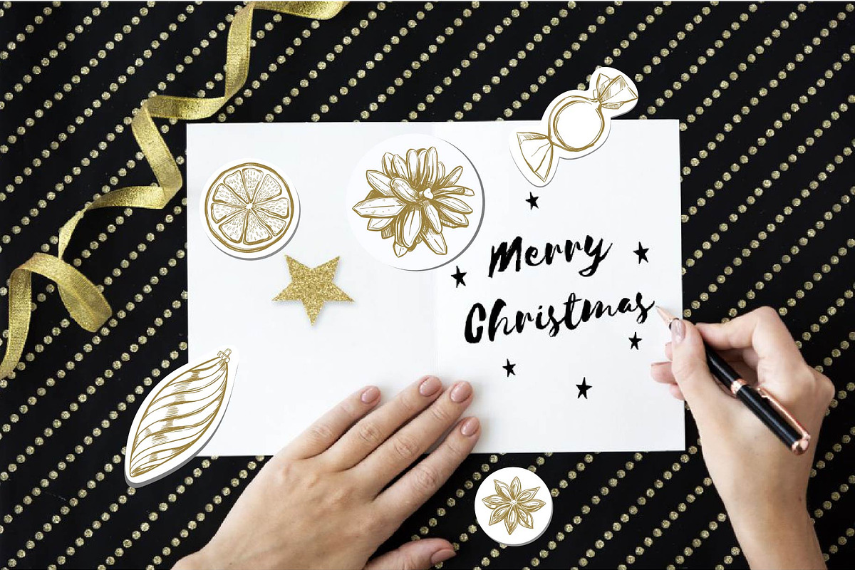 Christmas vintage stickers bundle, an Illustration by Wild Muse (Photo 4 of 4)