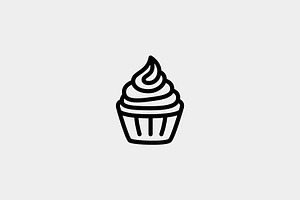 Cupcake, an Outline Icon by Jordy