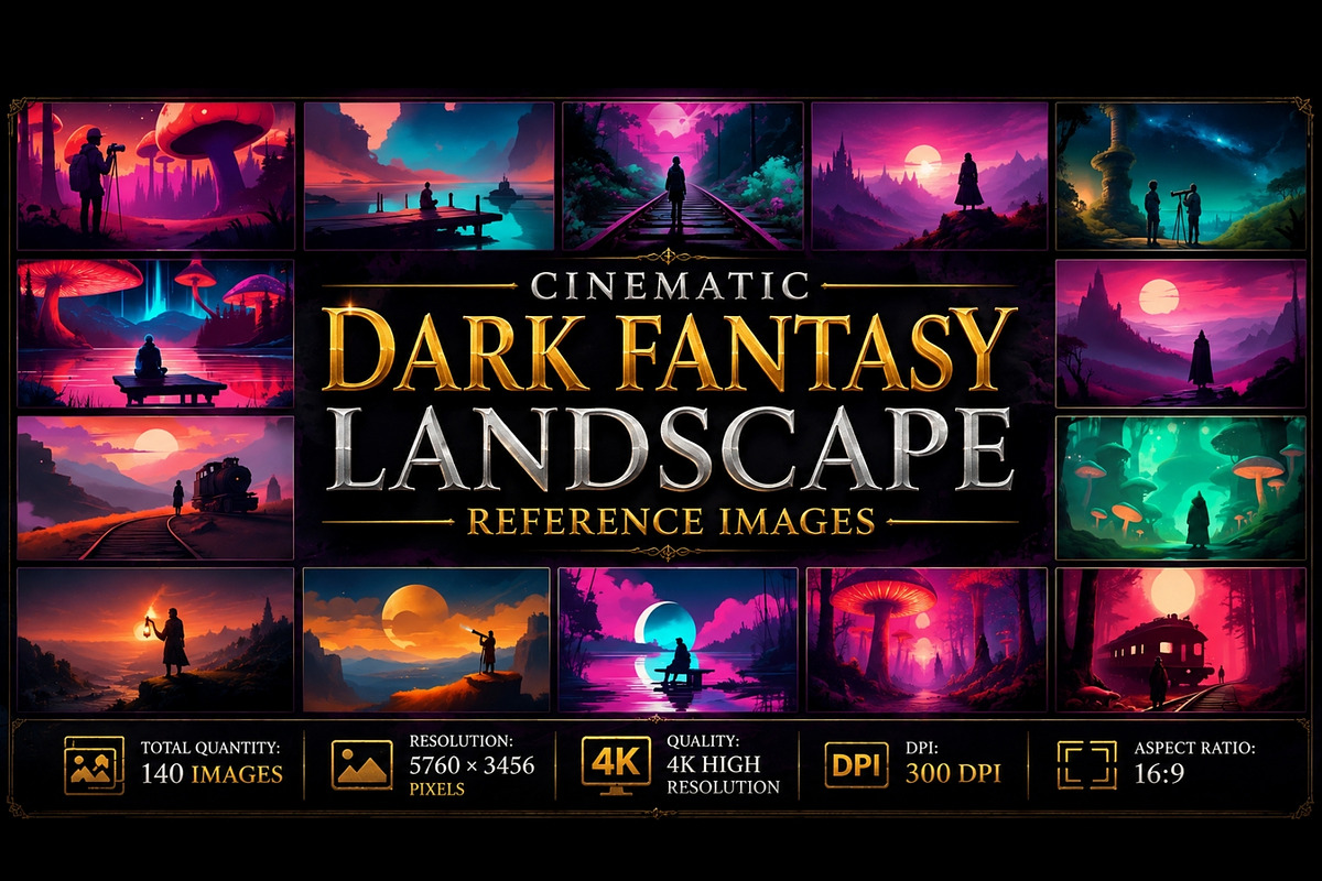 Mystical Landscapes Magic Forest Art, a Wallpaper Graphic by Premium Digital Templates (Photo 1 of 3)