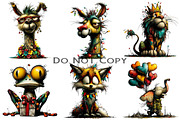 Whimsical Birthday Animal Clipart, an Illustration by Craft Nest (Thumbnail 7 of 8)