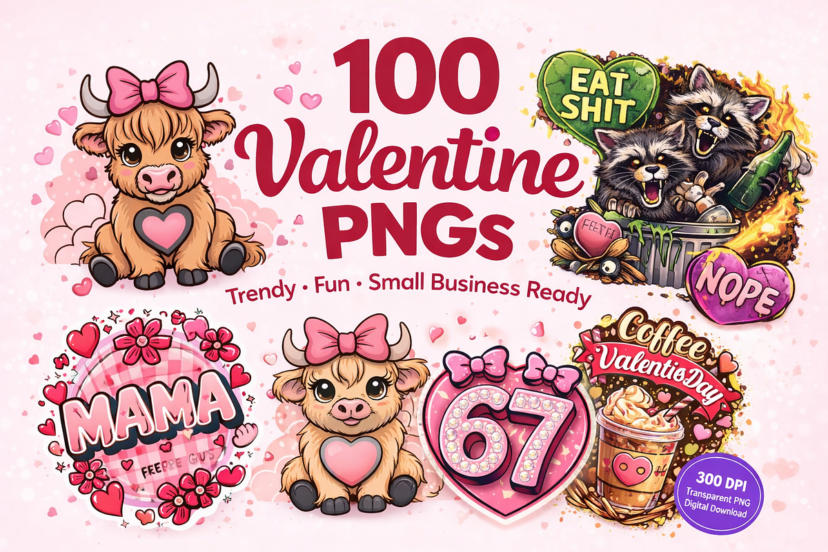 Valentine PNG Bundle – 100 Designs, an Object Graphic by MIRoots Design Studio (Photo 1 of 6)