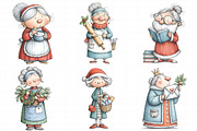 Mrs Claus Clipart Bundle, an Illustration by Daily.Designs (Thumbnail 5 of 5)