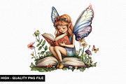 Fairy Whimsical Reading Clipart Bund, an Illustration by crative8112 (Thumbnail 8 of 10)