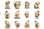 Whimsical Easter Chicken Clipart, an Illustration by DreamArtGraphic (Thumbnail 4 of 4)