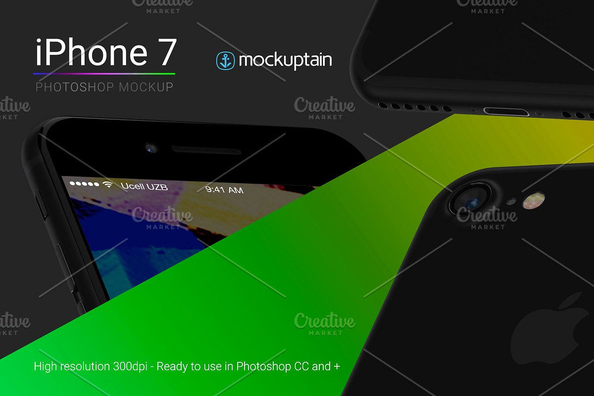 Iphone 7 Mockup Flying Black, an iPhone Mockup by mockuptain (Photo 3 of 7)
