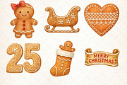 Watercolor Cute Christmas Gingerbrea, an Illustration by Libby Wishes (Thumbnail 3 of 8)