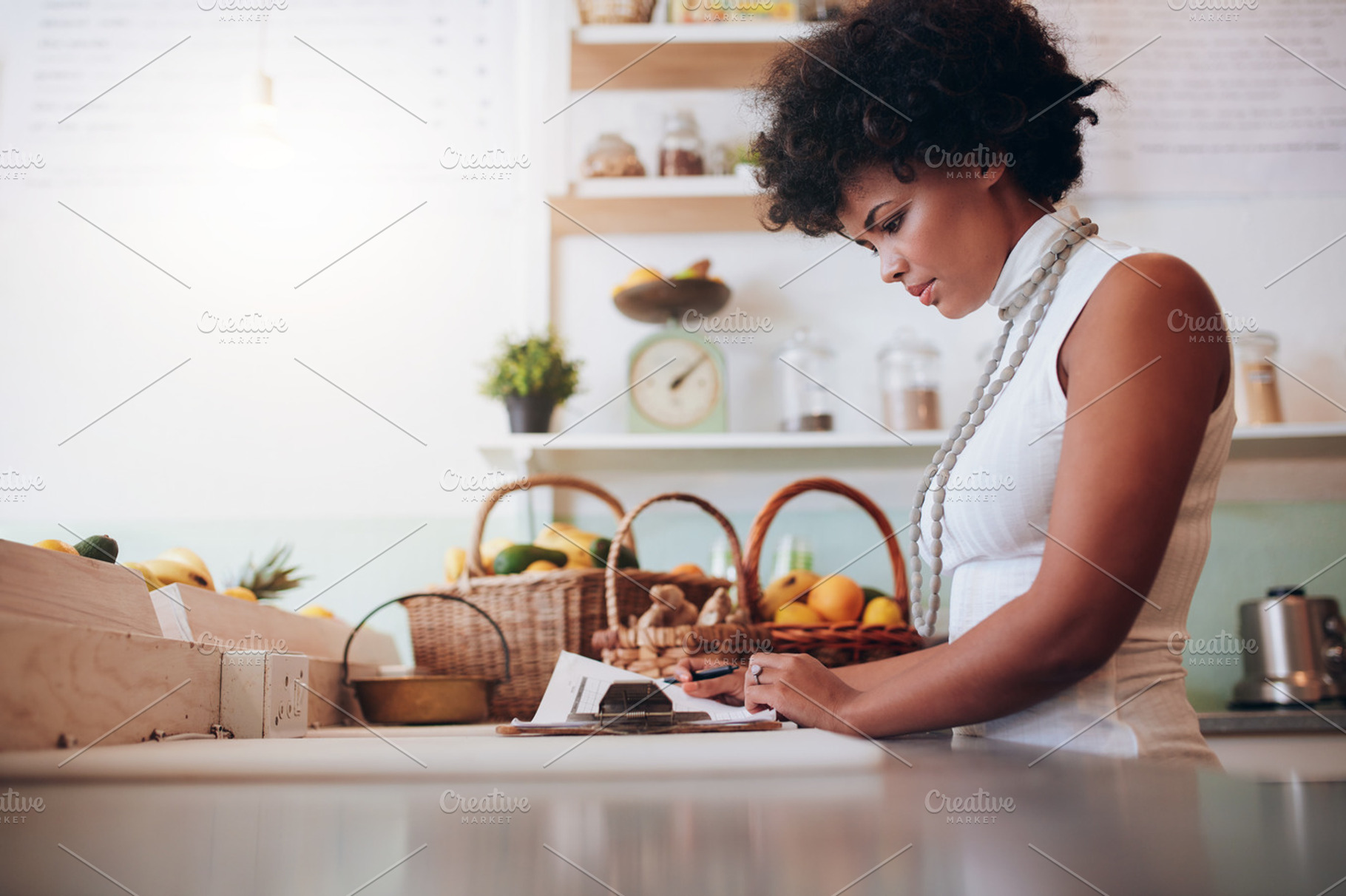 Female juice bar owner, a Business Photo by Jacob Lund
