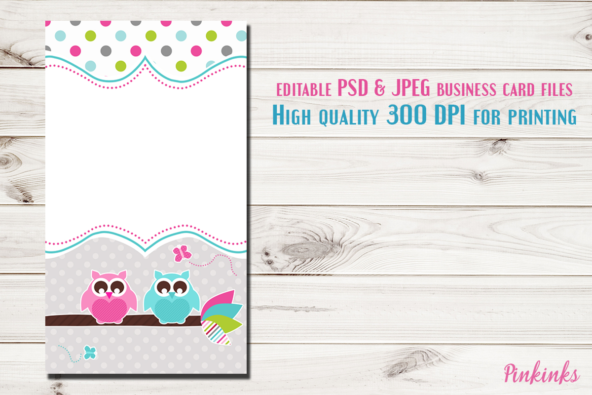 Owl Business Card Template, a Business Card Template by Pinkinks (Photo 2 of 2)