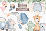 Jungle animals cliparts and patterns, an Animal Illustration by Tita Creative Studio (Thumbnail 2 of 6)