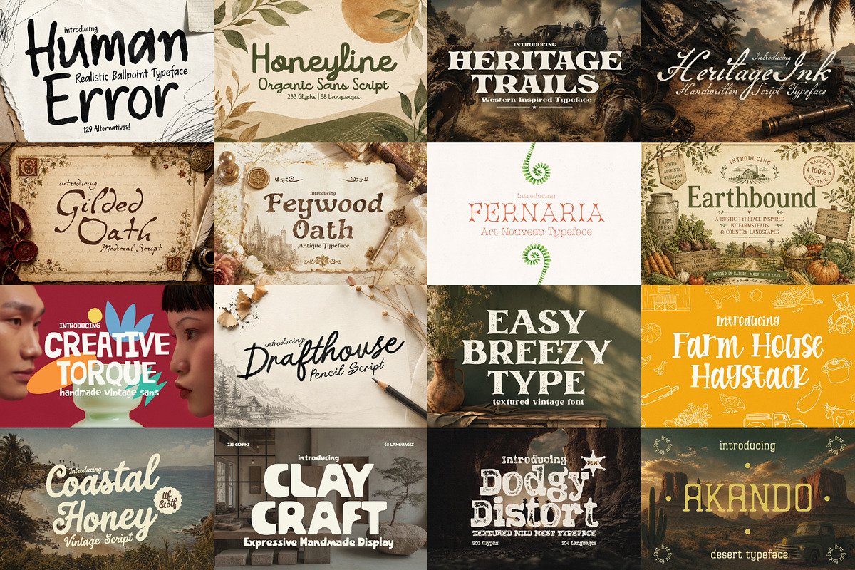 Outdoors Font Bundle - 60 Fonts!, a Serif Font by HipFonts (Photo 10 of 13)
