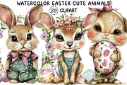 Watercolor Easter Cute Animals Png, an Illustration by Creative Art (Thumbnail 1 of 8)