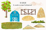 FARM ANIMALS watercolor set PART 2, an Animal Illustration by Natali Smolova (Thumbnail 3 of 7)