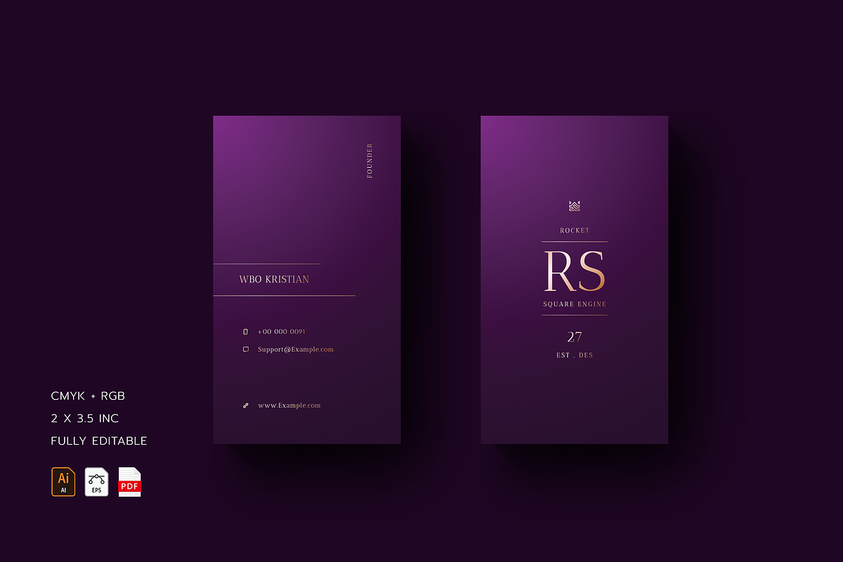 5 in 1 Vertical Luxury Business Card, a Business Card Template by Ctrl space studio (Photo 4 of 5)