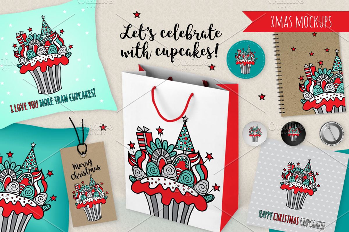 Doodle Cupcake Collection, an Illustration by Tazi Design (Photo 4 of 5)