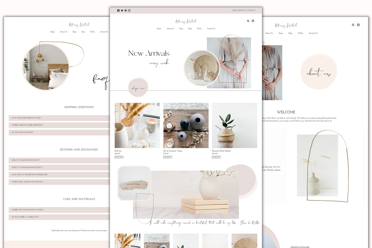 Neutral Shopify Theme | Whimsy, a Shopify Template by Easy Website Themes (Photo 2 of 6)