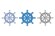 Steering wheel , Anchor, Wind rose, an Object Graphic by Bakhtiozin art graphic (Thumbnail 2 of 4)