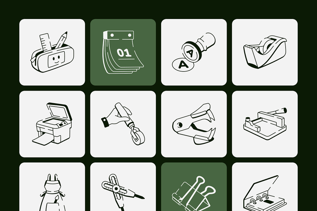 Stationery Tools Drawing Art Set, an Outline Icon by Vectors Market (Photo 7 of 8)
