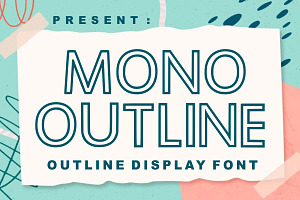 MONO OUTLINE, a Handwritten Font by Fourteen Letter